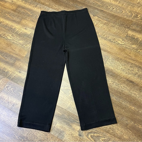 Exclusively Misook Straight Leg Ankle Pants Womens XL Black Pull On Knit Casual - Picture 6 of 9